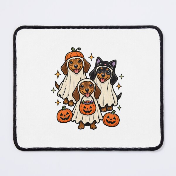 Item preview, Halloween Dogs Pets Dachshund Ghost Trio designed and sold by calicito.