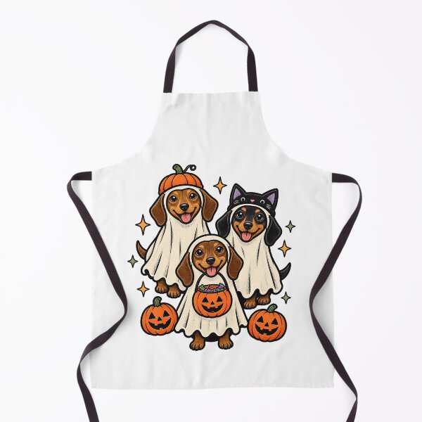 Item preview, Halloween Dogs Pets Dachshund Ghost Trio designed and sold by calicito.