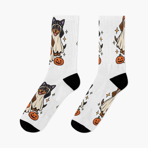 Item preview, Halloween Dogs Pets Dachshund Ghost Trio designed and sold by calicito.