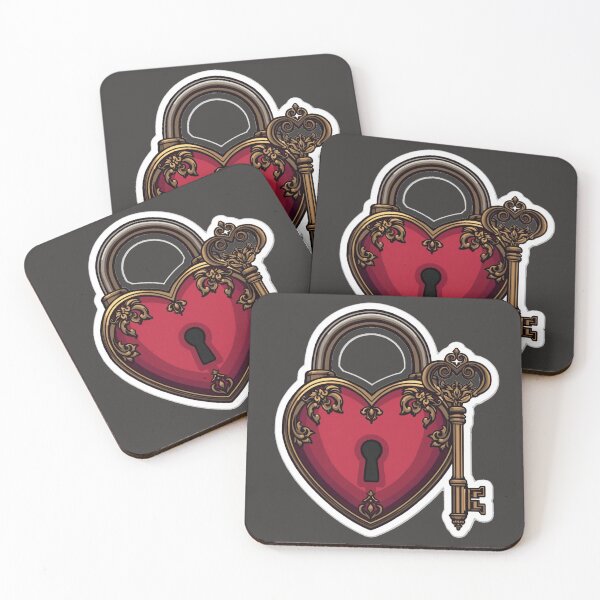 Item preview, Heart Lock and Key Valentine Romance designed and sold by MargaretPolanco.