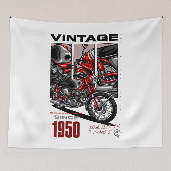 Item preview, Vintage Motorcycle Bikers Motorbike Birthday 1950 designed and sold by JRRTs.