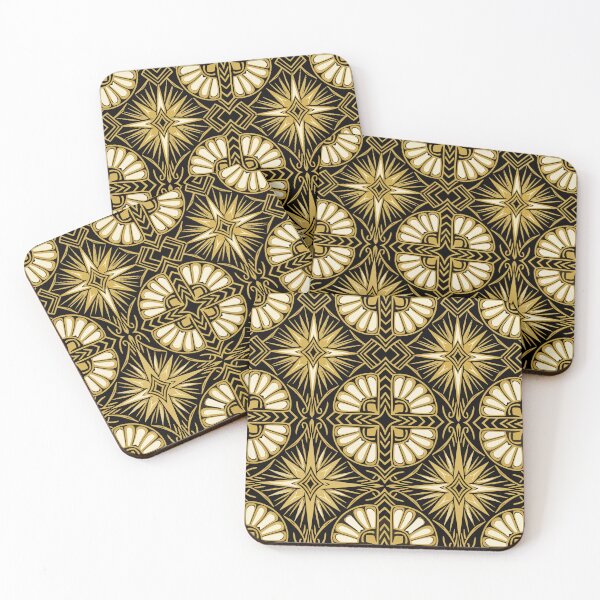 Item preview, Black Gold Art Deco Star Pattern designed and sold by AIG - Andrei Ilie Graphics.