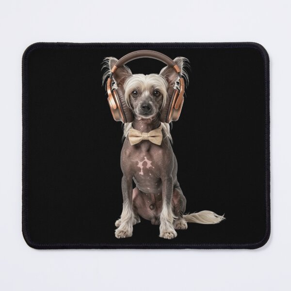 Item preview, Dapper Chinese Crested Dog with Bronze Headphones designed and sold by Sulco Design.