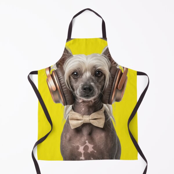 Item preview, Dapper Chinese Crested Dog with Bronze Headphones designed and sold by Sulco Design.
