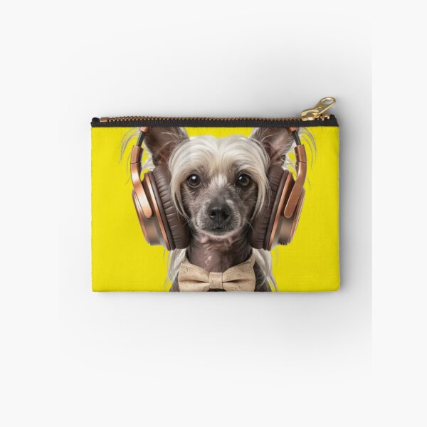 Item preview, Dapper Chinese Crested Dog with Bronze Headphones designed and sold by Sulco Design.