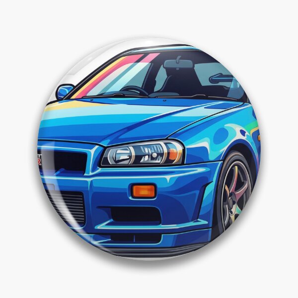 Item preview, Iconic Blue JDM Skyline R34 Turbo Car Sticker designed and sold by Fixnovaguide.