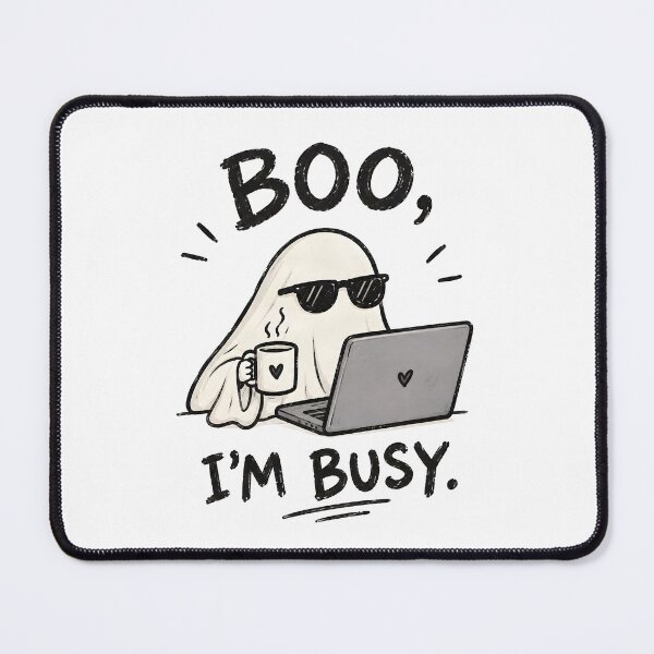 Item preview, Boo, I'm Busy | Funny Ghost Working from Home Halloween designed and sold by kstheladesigns.