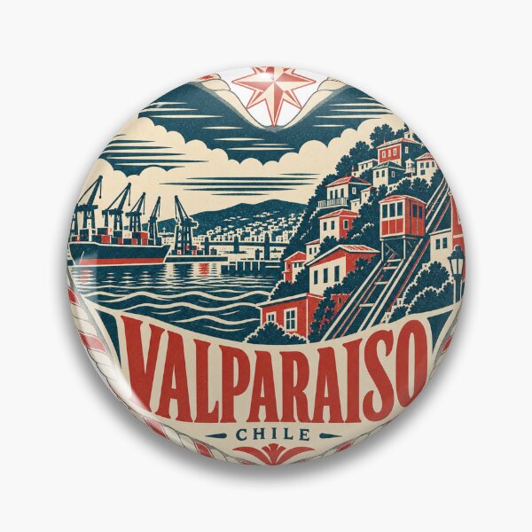 Item preview, Valparaiso Chile Travel Souvenir Nautical Woodcut Heart designed and sold by VisualArtsOasis.