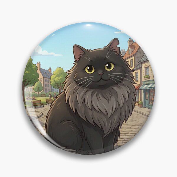 Item preview, Fluffy Black Cat designed and sold by MySillyDesigns.