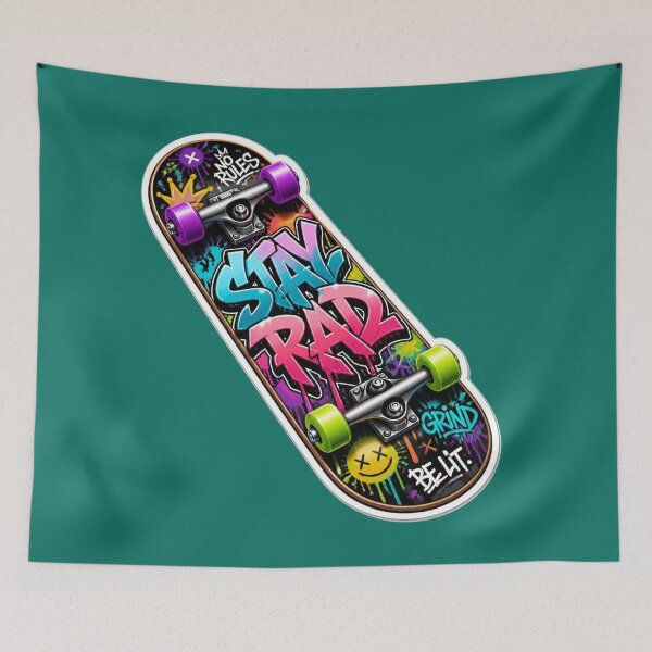 Item preview, Stay Rad Skateboard Graffiti Urban Street Style Design designed and sold by MargaretPolanco.
