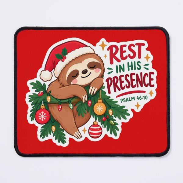 Item preview, Psalm 46:10 Rest In His Presence - Sloth Christmas Hat designed and sold by plushism.