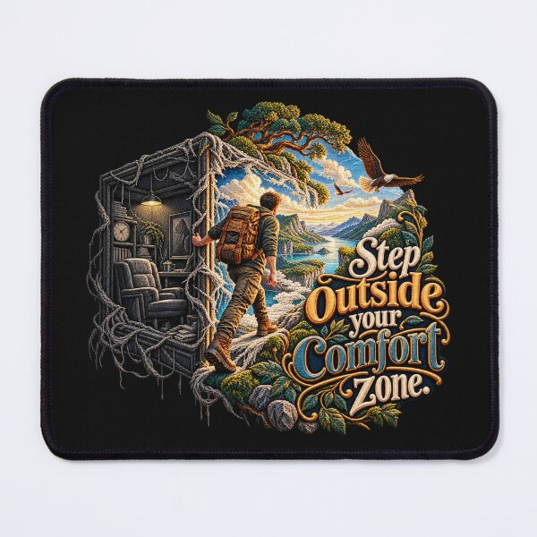 Item preview, Step Outside Your Comfort Zone Motivational Adventure Embroidery designed and sold by Emoji Emblems.