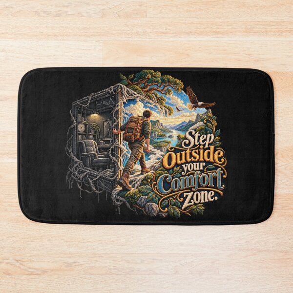 Item preview, Step Outside Your Comfort Zone Motivational Adventure Embroidery designed and sold by Emoji Emblems.