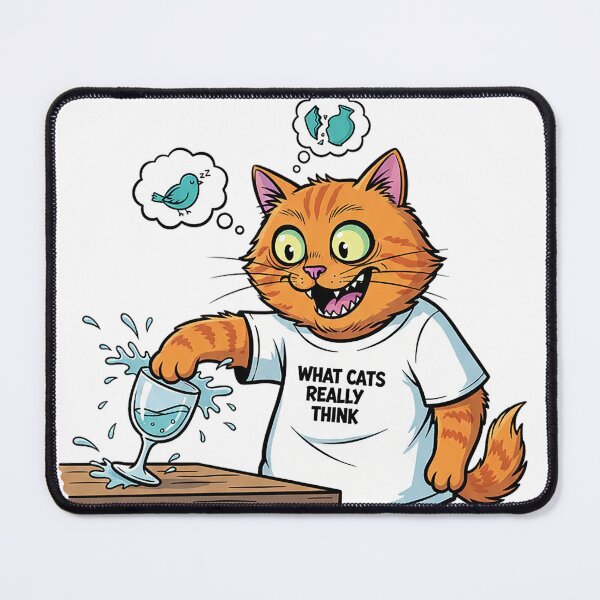 Item preview, What Cats Really Think Funny Cat Knocking Glass Sticker designed and sold by cannsuh.