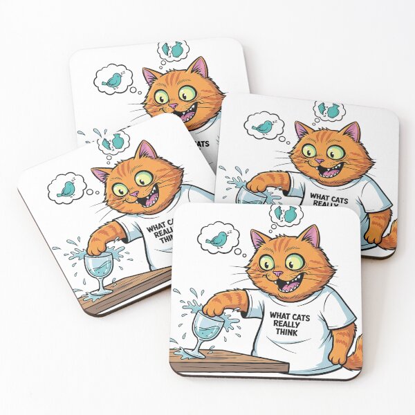Item preview, What Cats Really Think Funny Cat Knocking Glass Sticker designed and sold by cannsuh.