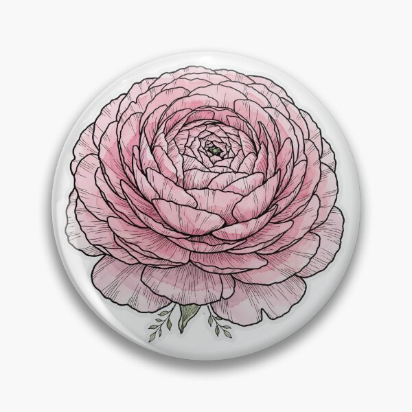 Item preview, Pink Ranunculus Sticker | Ranunculus Die Cut Sticker | Fine Line Bold Botanical Decal | Pink Flower Laptop Sticker designed and sold by FineLineBotanical .