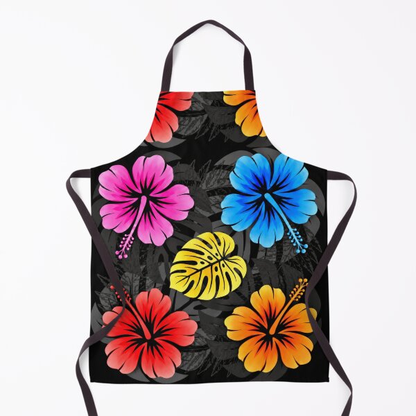 Item preview, Colorful Hawaiian Hibiscus – Black Tropical Floral Pattern designed and sold by Plus91BIRD.