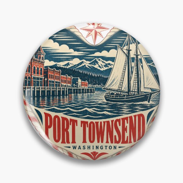 Item preview, Port Townsend USA Travel Souvenir Nautical Woodcut Heart designed and sold by VisualArtsOasis.