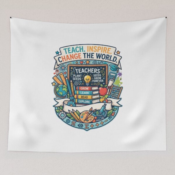 Item preview, Teach Inspire Change The World – Teacher Gift designed and sold by PixelStyle Studio.