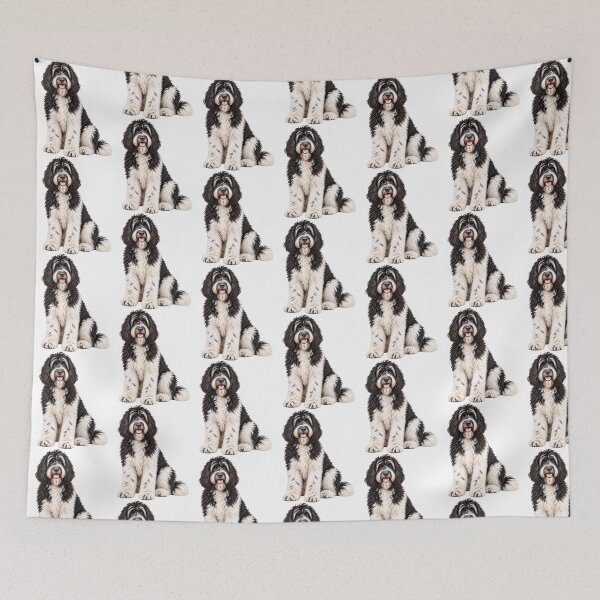 Item preview, Newfiedoodle Dog white and black designed and sold by BackgroundND.