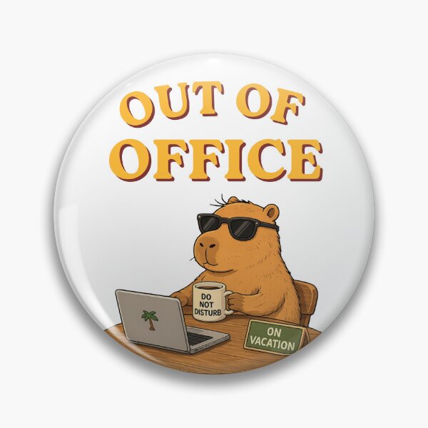 Item preview, Out of Office | Cute Capybara Working from the Beach designed and sold by kstheladesigns.