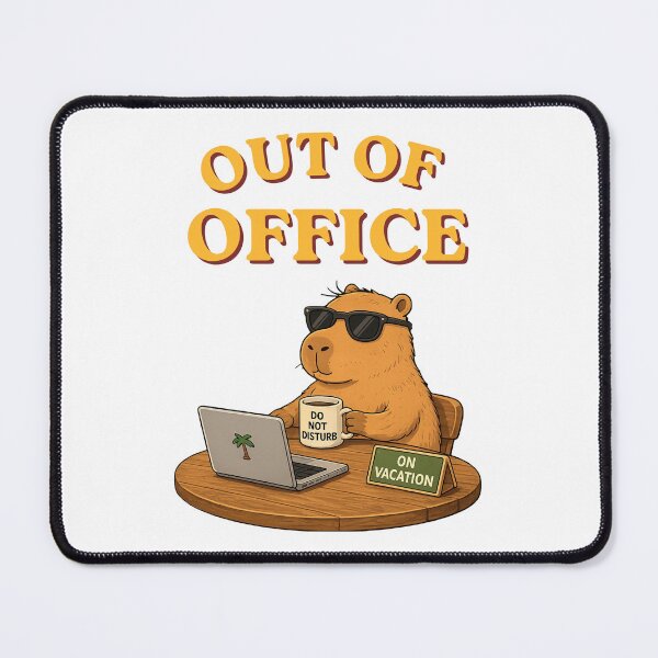 Item preview, Out of Office | Cute Capybara Working from the Beach designed and sold by kstheladesigns.