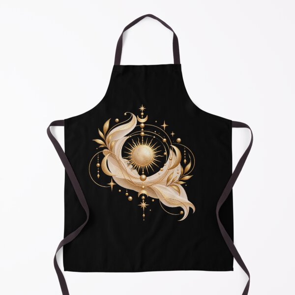 Item preview, Boho Celestial Radiant Sun and Moon Gold Art designed and sold by BohoMysticArt.
