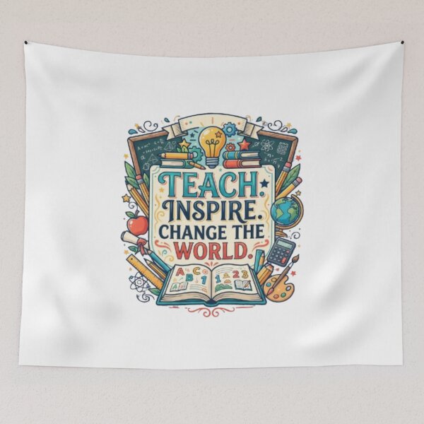 Item preview, Teach Inspire Change The World – Educator Shirt designed and sold by PixelStyle Studio.
