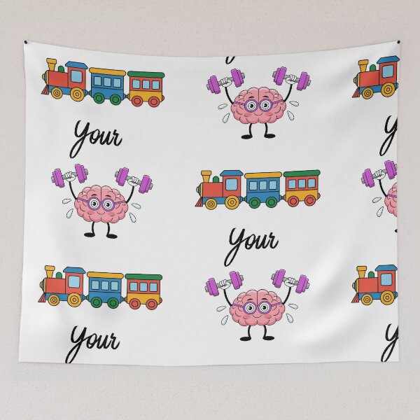 Item preview, Train Your Brain Funny Weightlifting Brain Pun Design designed and sold by GoldenSparkleShop.