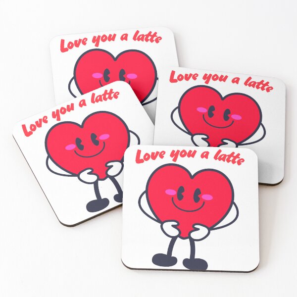 Item preview, Cute Retro Cartoon Heart Love You A Latte Valentines Day designed and sold by CreativeOlga.