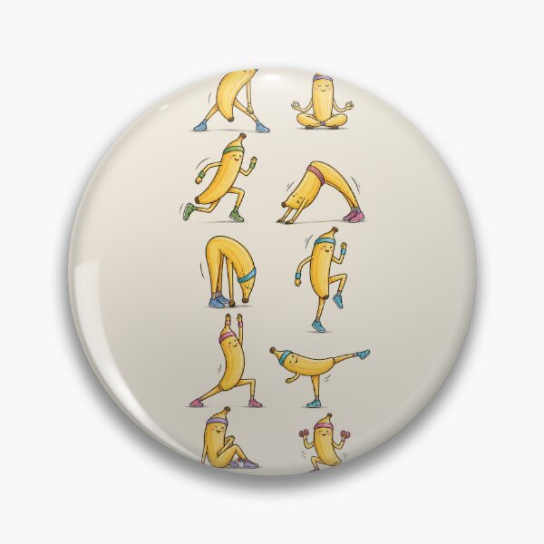 Item preview, Cute Banana Yoga & Fitness Characters – Playful Workout Design designed and sold by Verycutethings.