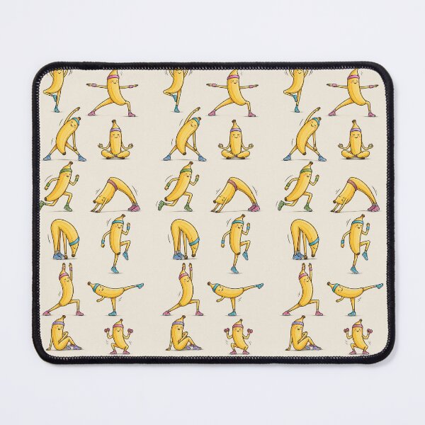 Item preview, Cute Banana Yoga & Fitness Characters – Playful Workout Design designed and sold by Verycutethings.