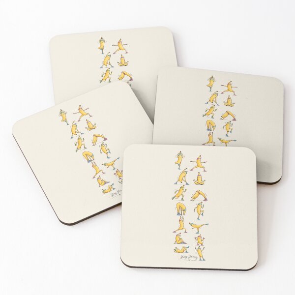 Item preview, Cute Banana Yoga & Fitness Characters – Playful Workout Design designed and sold by Verycutethings.