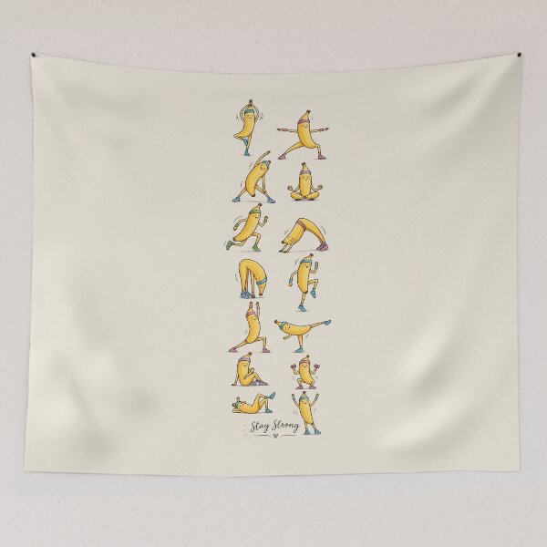 Item preview, Cute Banana Yoga & Fitness Characters – Playful Workout Design designed and sold by Verycutethings.