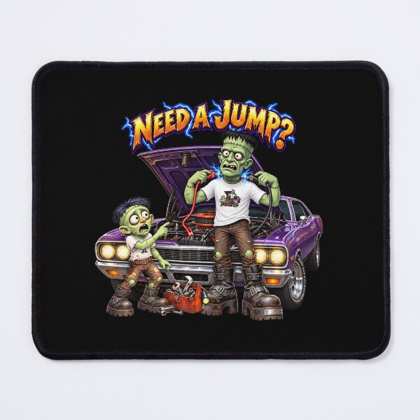 Item preview, Need a Jump? Monster Mechanic Frank & Jr. Automotive Humor designed and sold by Classic Chaos Creations.