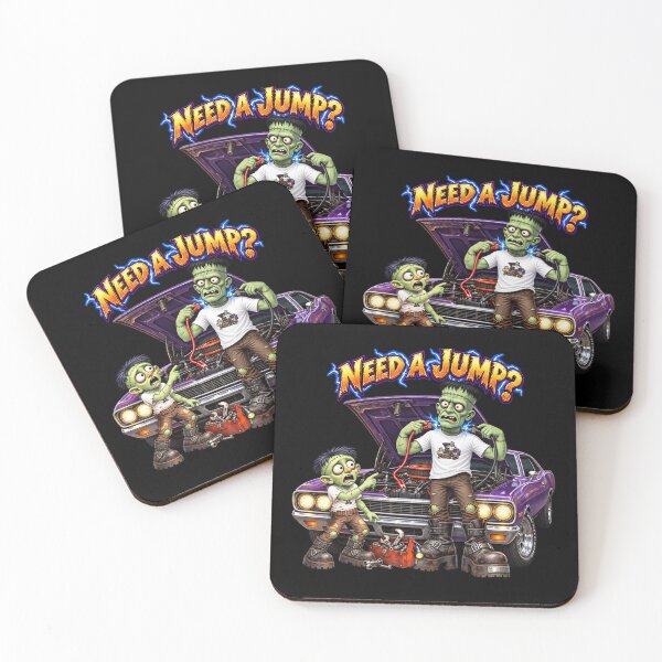 Item preview, Need a Jump? Monster Mechanic Frank & Jr. Automotive Humor designed and sold by Classic Chaos Creations.