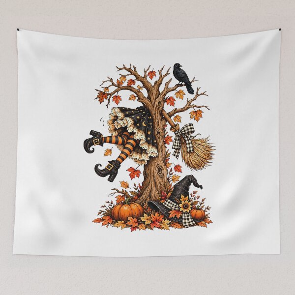 Item preview, Witch Stuck in Autumn Tree designed and sold by MysticCanvasAi.