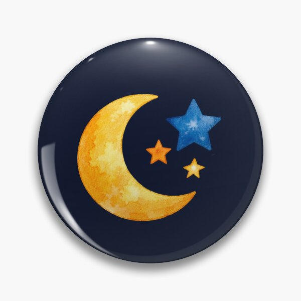 Item preview, Cute Watercolor Crescent Moon and Stars Celestial Art designed and sold by VibeShift Studio.