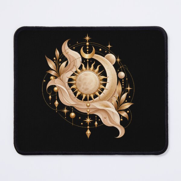 Item preview, Boho Celestial Majestic Sunburst and Moon Gold Art designed and sold by BohoMysticArt.
