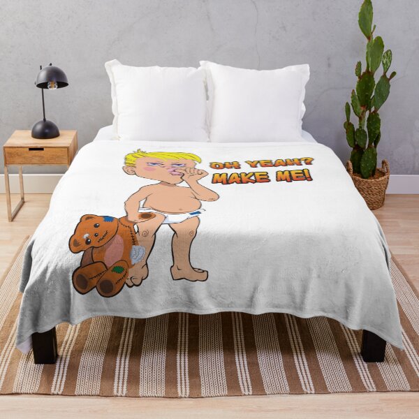 Item preview, angry male toddler dragging a teddy bear and sucking his thumb designed and sold by Lobo-36.