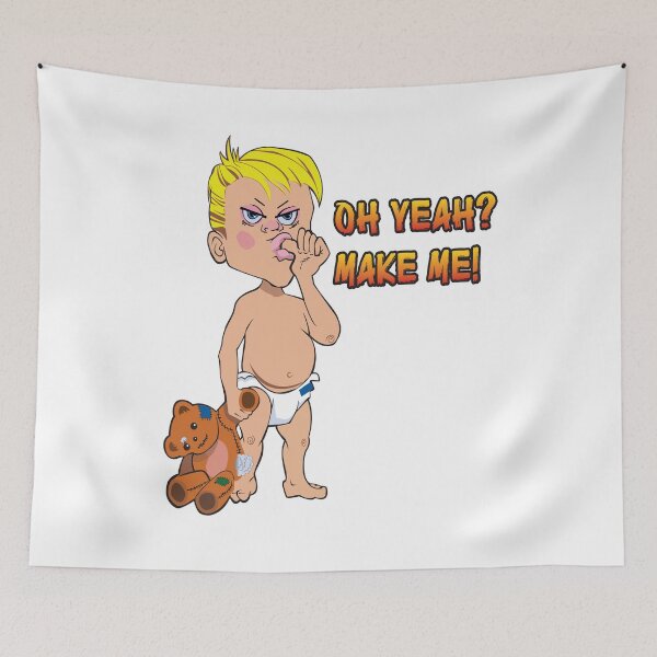 Item preview, angry male toddler dragging a teddy bear and sucking his thumb designed and sold by Lobo-36.