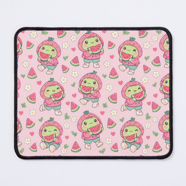 Item preview, Kawaii Frog Watermelon Hoodie Pattern designed and sold by Soft Berry Studio.
