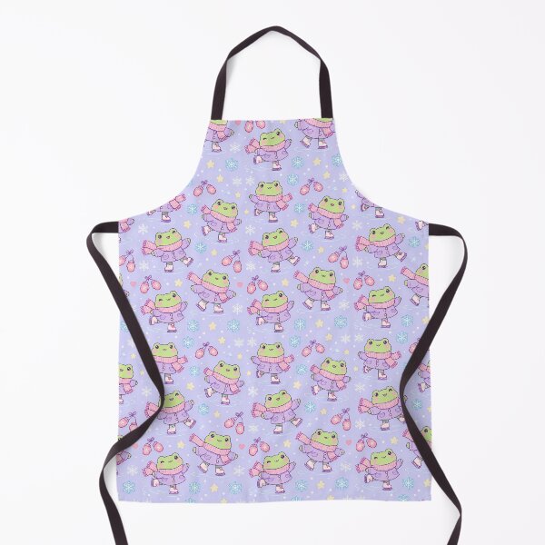 Item preview, Kawaii Frog Lavender Ice Skating Pattern designed and sold by Soft Berry Studio.