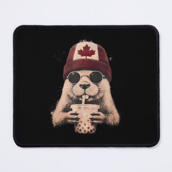 Item preview, Canada Beaver Attitude Drinking Tea Wearing Beanie designed and sold by snailslowdance.