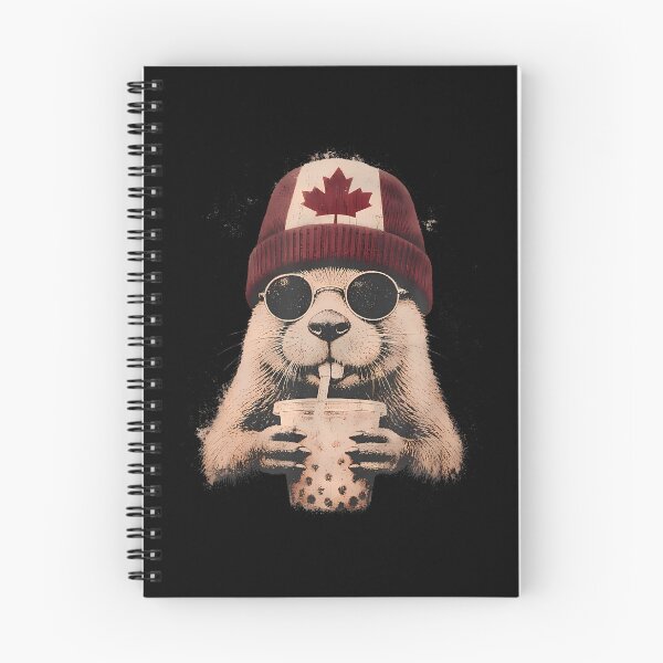 Item preview, Canada Beaver Attitude Drinking Tea Wearing Beanie designed and sold by snailslowdance.