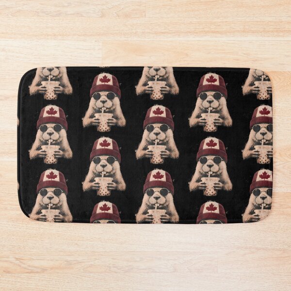 Item preview, Canada Beaver Attitude Drinking Tea Wearing Beanie designed and sold by snailslowdance.