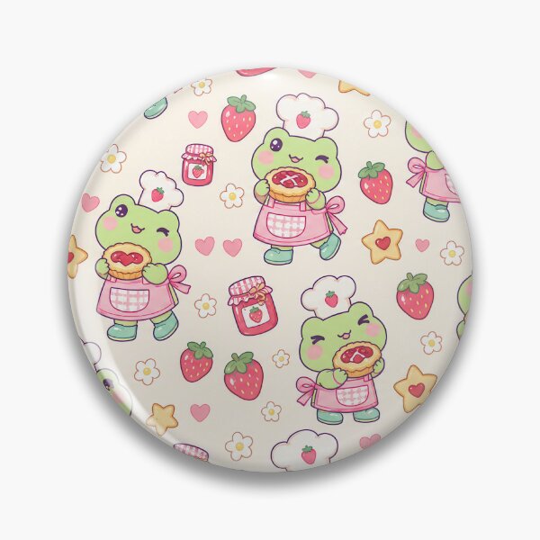 Item preview, Kawaii Frog Strawberry Jam Baker Pattern designed and sold by Soft Berry Studio.