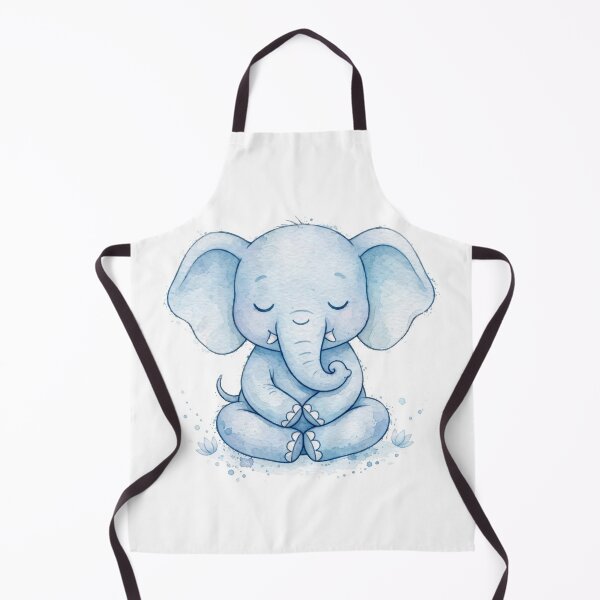 Item preview, Blue Elephant Meditating - Cute Mindful Yoga Elephant Sticker and Nursery Art designed and sold by KRVC Studio .