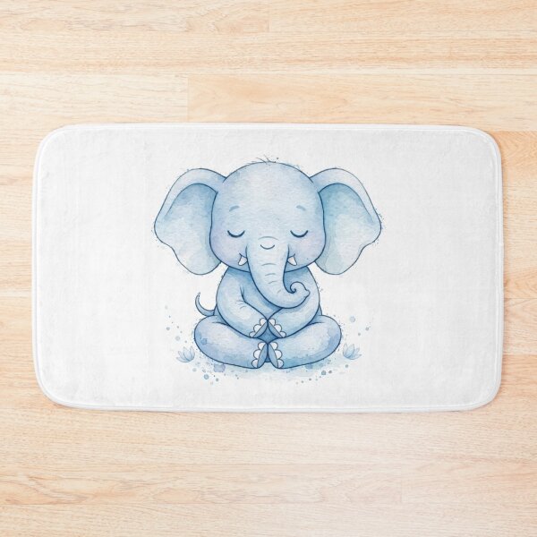 Item preview, Blue Elephant Meditating - Cute Mindful Yoga Elephant Sticker and Nursery Art designed and sold by KRVC Studio .