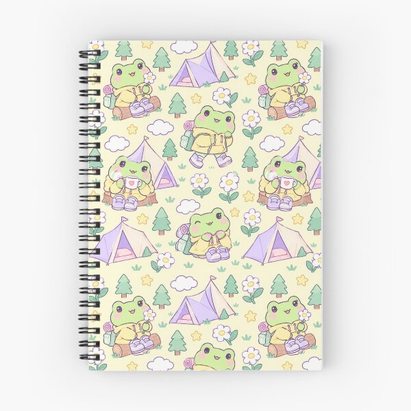 Item preview, Kawaii Frog Daisy Camping Pattern designed and sold by Soft Berry Studio.
